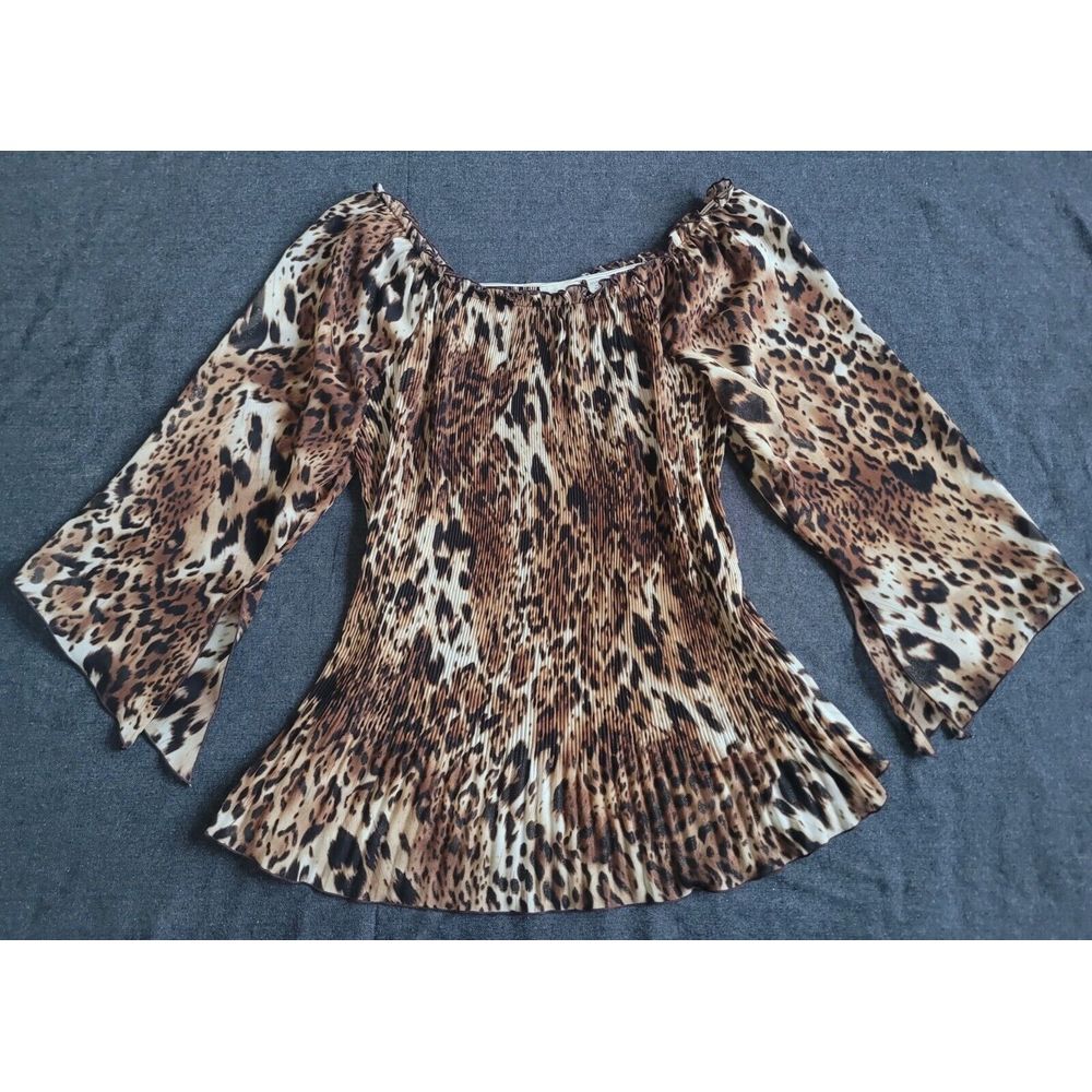 Vintage 90s Y2K Cheetah Leapord Print Flowy Volup Plus Size XL-3X Glittery Fairy